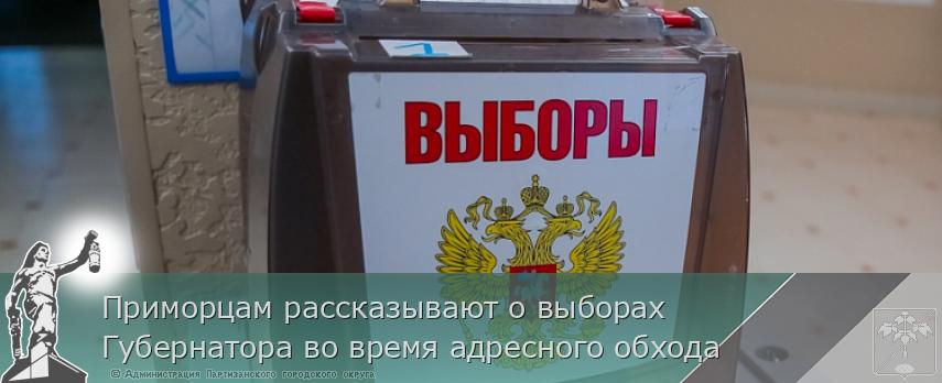 Приморцам рассказывают о выборах Губернатора во время адресного обхода | Администрация муниципального округа город Партизанск Приморского края Официальный сайт