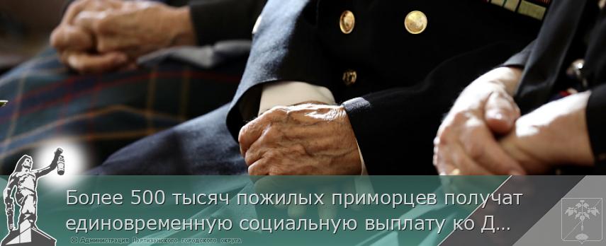 Более 500 тысяч пожилых приморцев получат единовременную социальную выплату ко Дню пожилого человека | Администрация муниципального округа город Партизанск Приморского края Официальный сайт