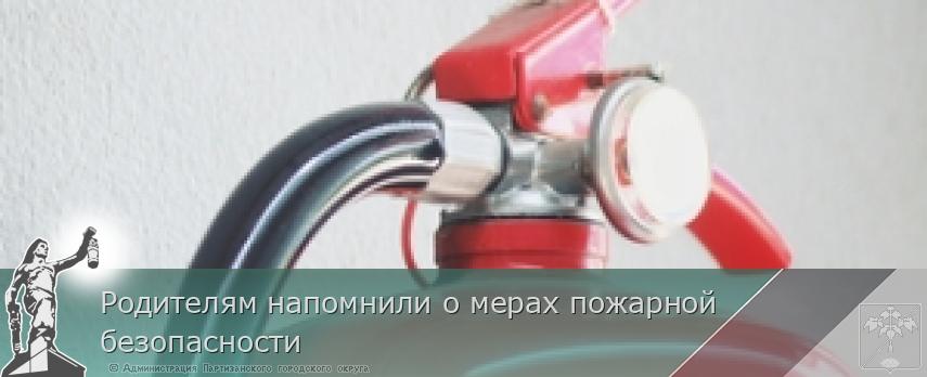 Родителям напомнили о мерах пожарной безопасности | Администрация муниципального округа город Партизанск Приморского края Официальный сайт