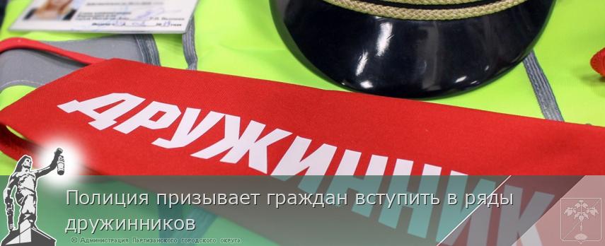 Полиция призывает граждан вступить в ряды дружинников | Администрация муниципального округа город Партизанск Приморского края Официальный сайт