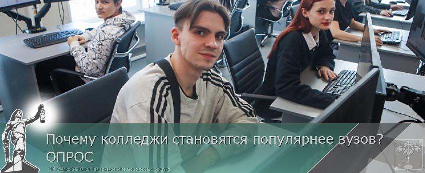 Почему колледжи становятся популярнее вузов? ОПРОС  | Администрация муниципального округа город Партизанск Приморского края Официальный сайт