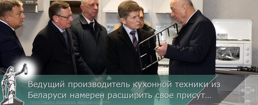 Ведущий производитель кухонной техники из Беларуси намерен расширить свое присутствие в Приморье | Администрация муниципального округа город Партизанск Приморского края Официальный сайт