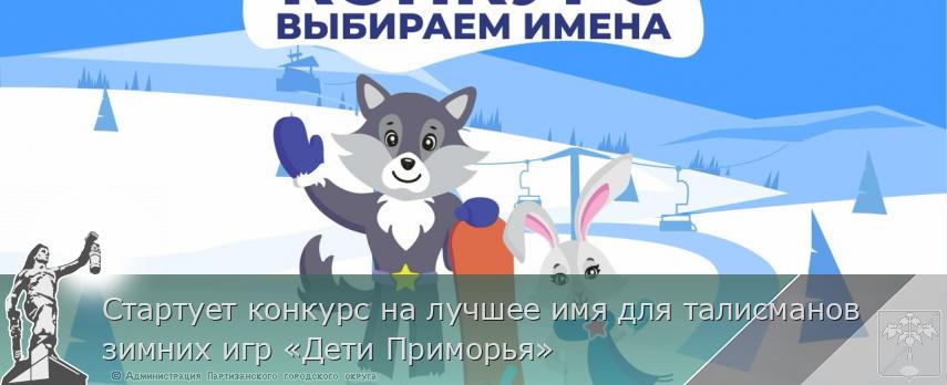 Стартует конкурс на лучшее имя для талисманов зимних игр «Дети Приморья» | Администрация муниципального округа город Партизанск Приморского края Официальный сайт