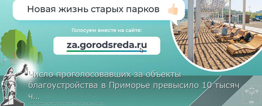 Число проголосовавших за объекты благоустройства в Приморье превысило 10 тысяч человек | Администрация муниципального округа город Партизанск Приморского края Официальный сайт