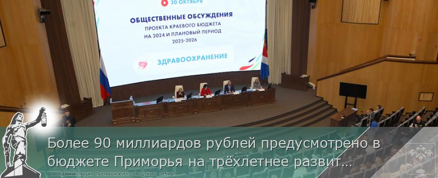 Более 90 миллиардов рублей предусмотрено в бюджете Приморья на трёхлетнее развитие сферы здравоохранения | Администрация муниципального округа город Партизанск Приморского края Официальный сайт