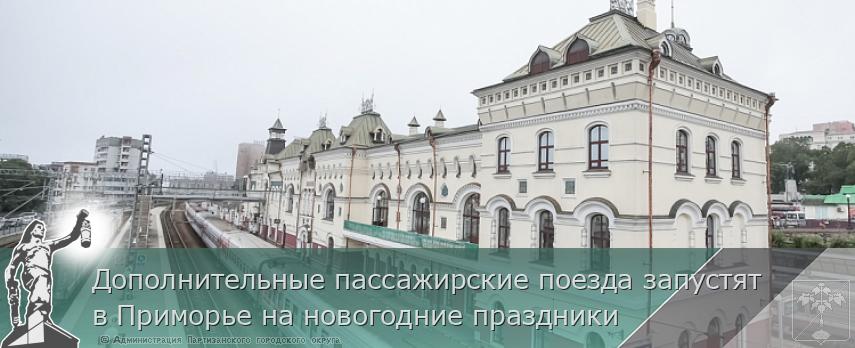 Дополнительные пассажирские поезда запустят в Приморье на новогодние праздники | Администрация муниципального округа город Партизанск Приморского края Официальный сайт