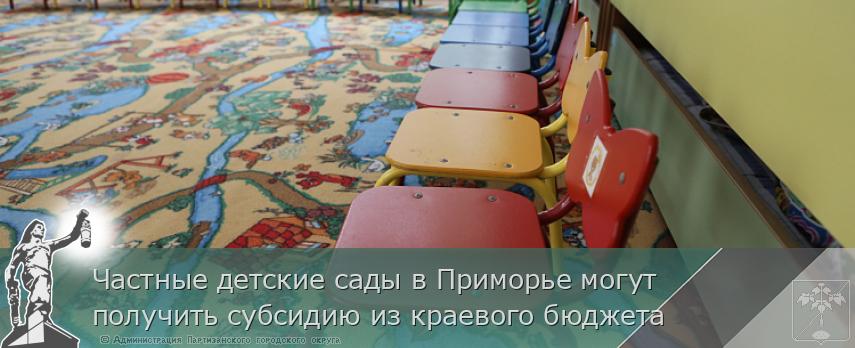 Частные детские сады в Приморье могут получить субсидию из краевого бюджета | Администрация муниципального округа город Партизанск Приморского края Официальный сайт