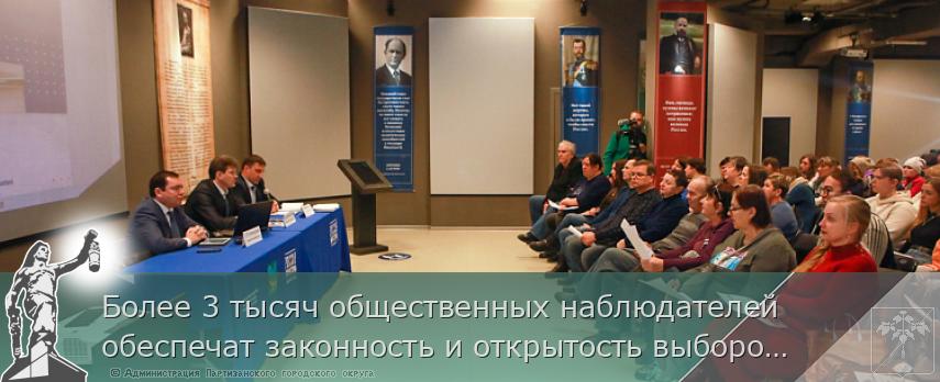 Более 3 тысяч общественных наблюдателей обеспечат законность и открытость выборов Президента РФ в Приморье | Администрация муниципального округа город Партизанск Приморского края Официальный сайт