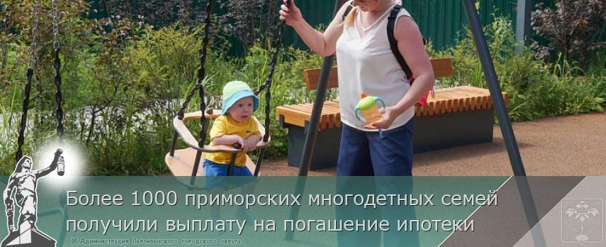 Более 1000 приморских многодетных семей получили выплату на погашение ипотеки | Администрация муниципального округа город Партизанск Приморского края Официальный сайт