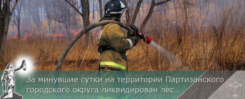 За минувшие сутки на территории Партизанского городского округа ликвидирован лесной пожар | Администрация муниципального округа город Партизанск Приморского края Официальный сайт