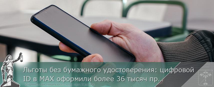 Льготы без бумажного удостоверения: цифровой ID в МАХ оформили более 36 тысяч приморцев  | Администрация муниципального округа город Партизанск Приморского края Официальный сайт